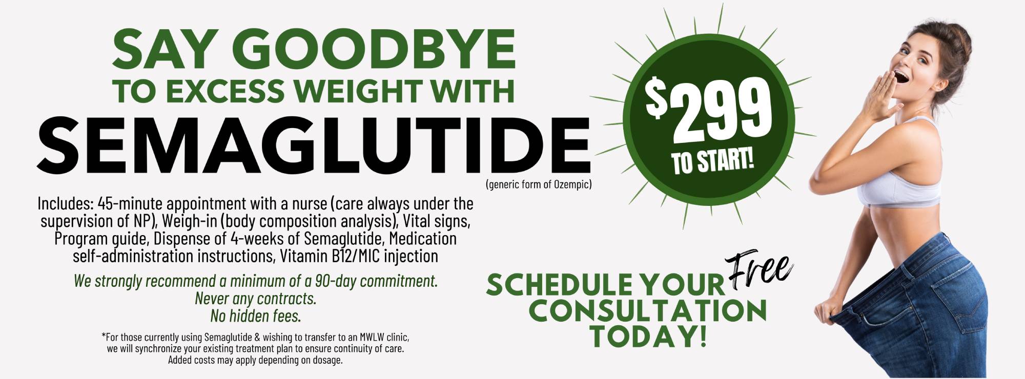 Semaglutide Start Today $299. Schedule your free consultation today.